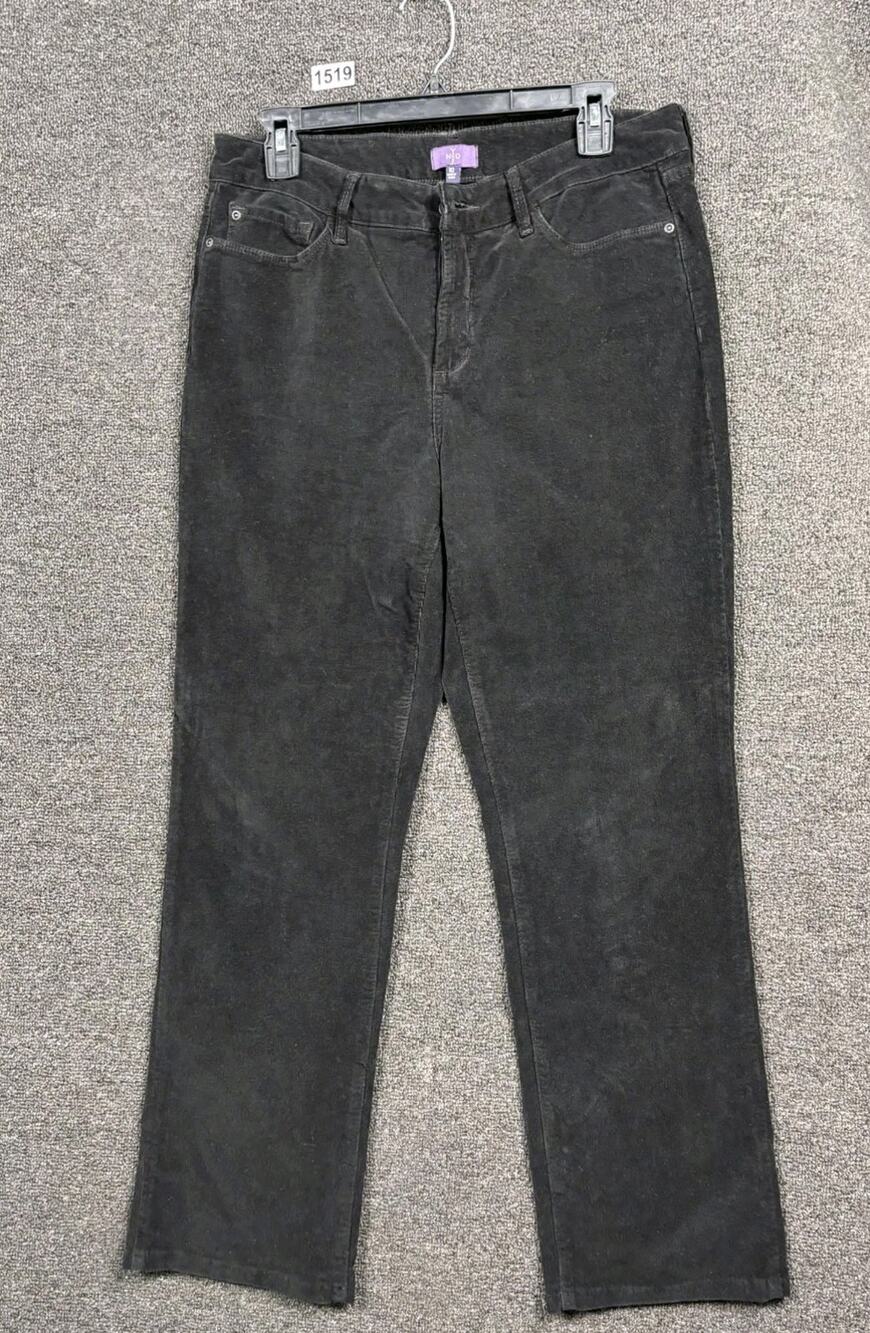NYDJ Petite Marilyn Straight Denim Jeans Womens Size 10 Black Mid Rise 60227DT